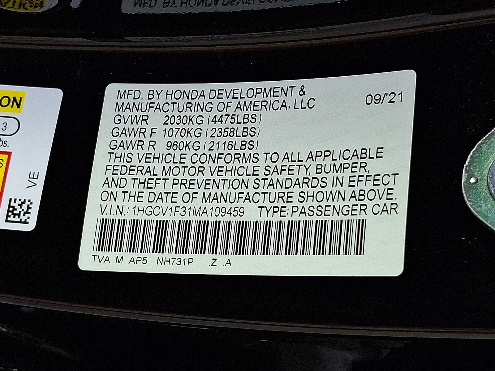 2021 Honda Accord Sport