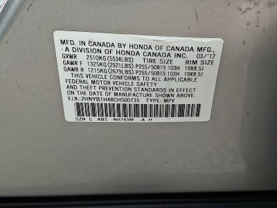 2012 Acura ZDX Tech Pkg