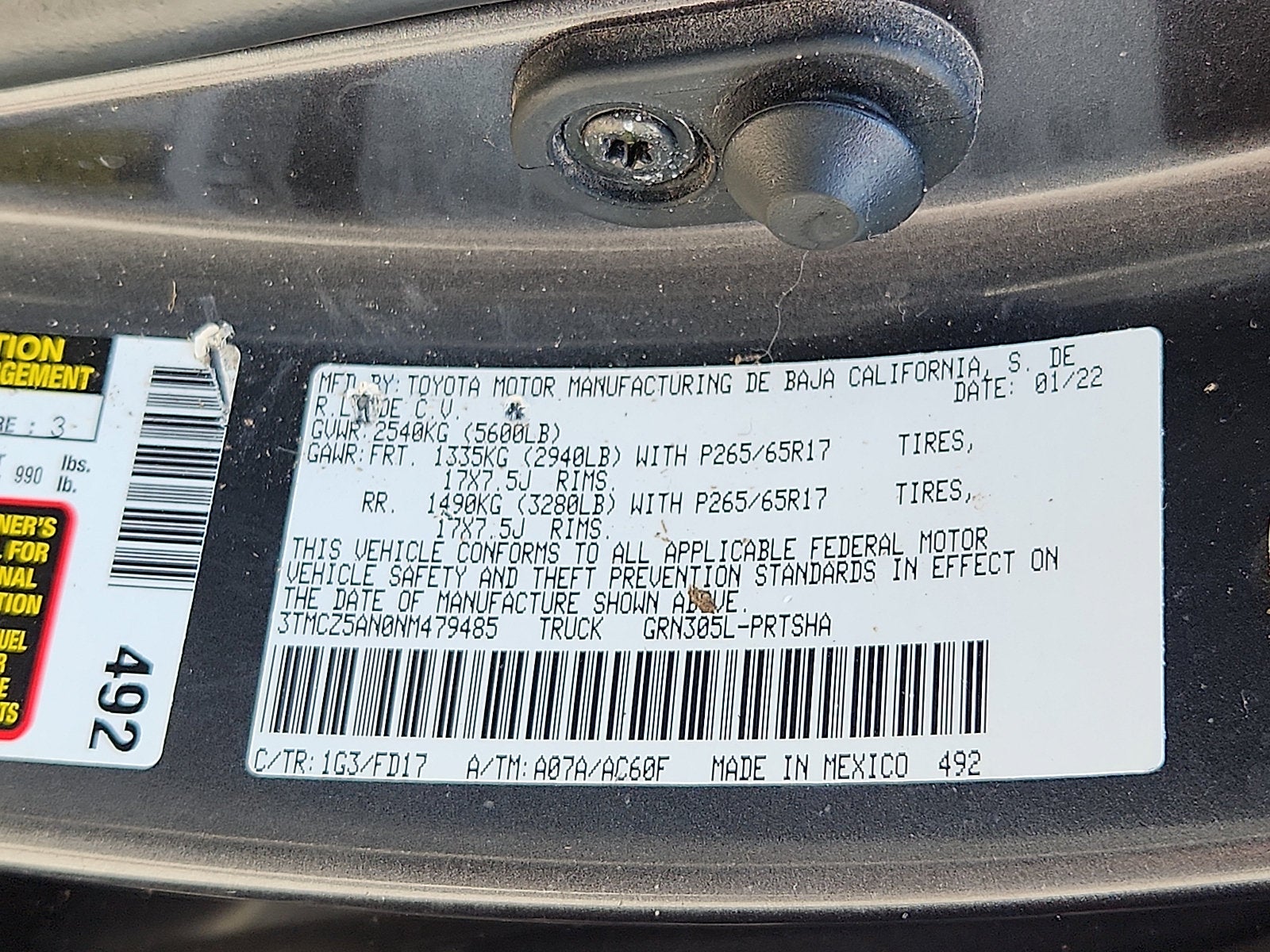 2022 Toyota Tacoma 4WD TRD Sport