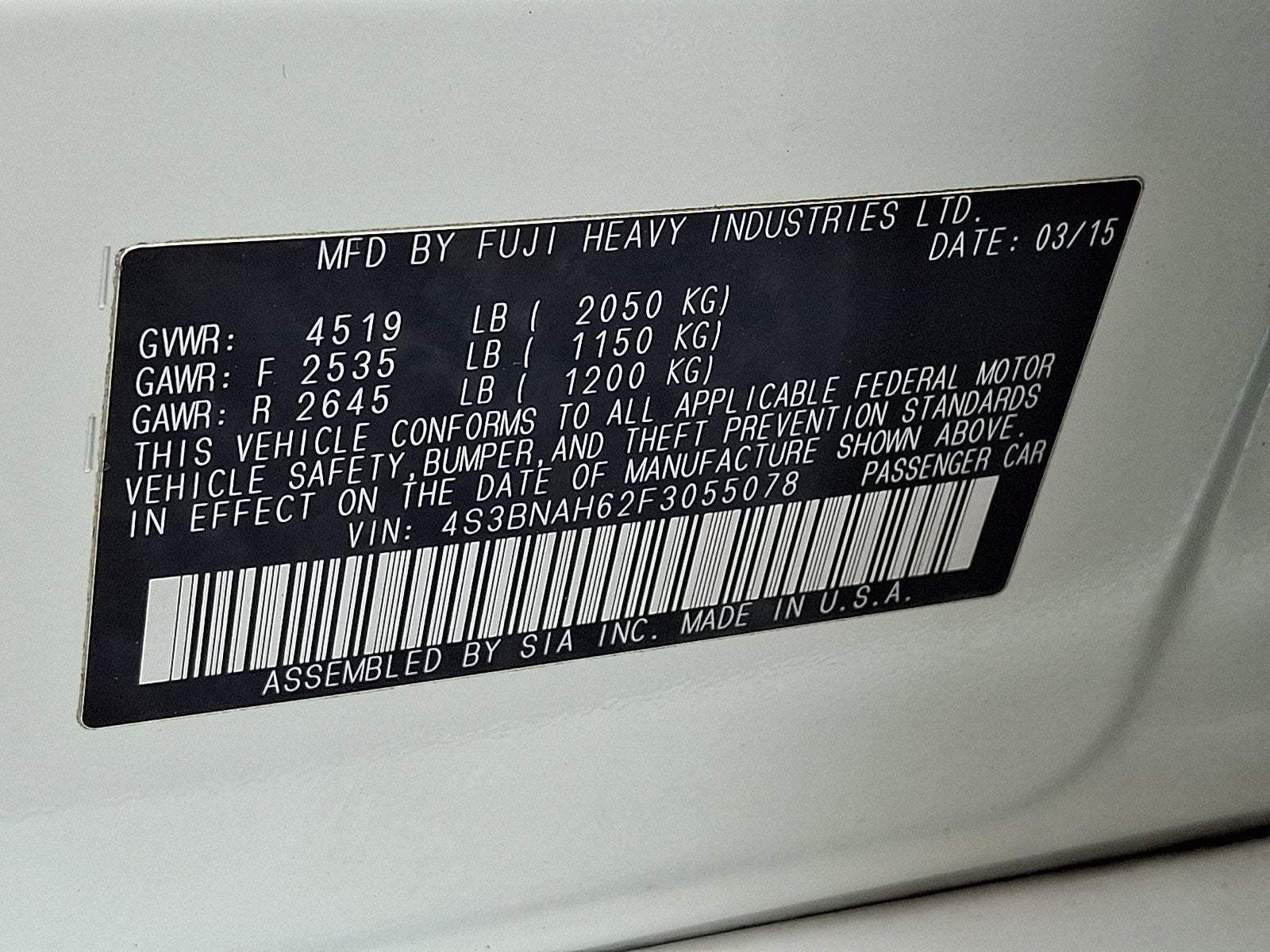 2015 Subaru Legacy 2.5i Premium