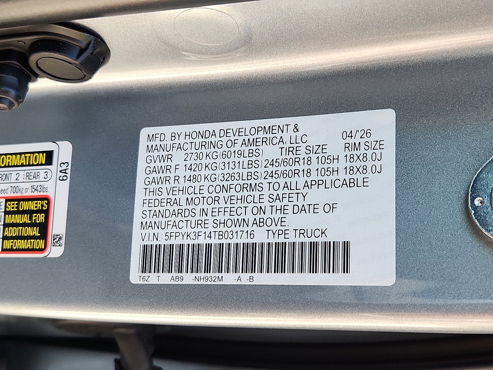 2026 Honda Ridgeline Sport