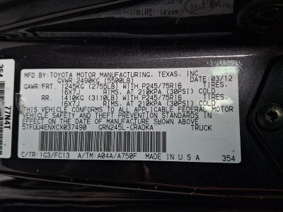 2012 Toyota Tacoma Base V6