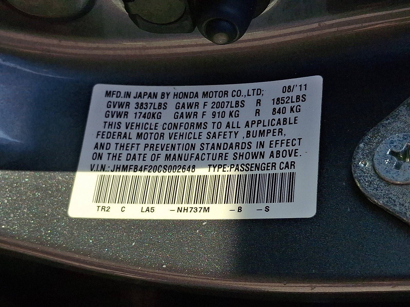2012 Honda Civic 4dr Sdn L4 CVT